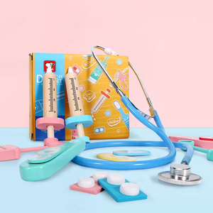 สินค้าดรอปชิปปี 2026 ชุดของเล่นบทบาทสมมติคุณหมอสำหรับเด็กเล็ก ชุดคุณหมอไม้สำหรับเด็ก บริการจัดหาสินค้าในจีน - Product Image 1