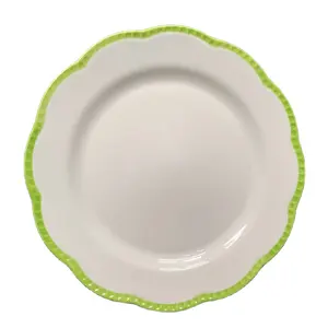 Лидер продаж, фарфоровая рельефная керамическая десертная тарелка для салата с окантовкой из бисера Solhui