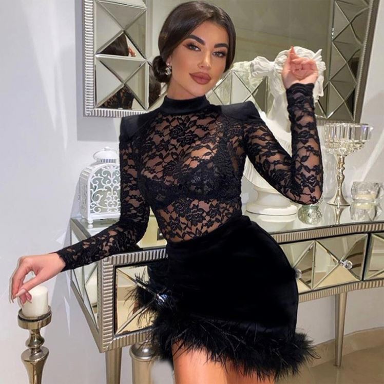 Buy Half Short Half Long Dress Anti-Static Material | Alibaba.com
