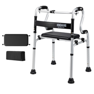 Hejianze Foldable <b>Walker</b> With Wheels And Brakes For <b>Elderly</b> Rehabilitation Support Mobility Aid - Product Image 2