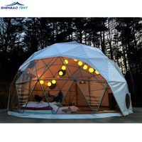 Tente dôme de luxe pour camping en plein air, igloo, verre PVC avec poteaux en aluminium, logo personnalisé, tente de camping avec salle de bain pour événements