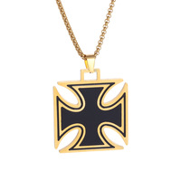 Ukrainien Trident Symbole En Acier Inoxydable Pendentif Collier Conception Géométrique National Chrétien Bijoux pour Hommes Femmes Anniversaire
