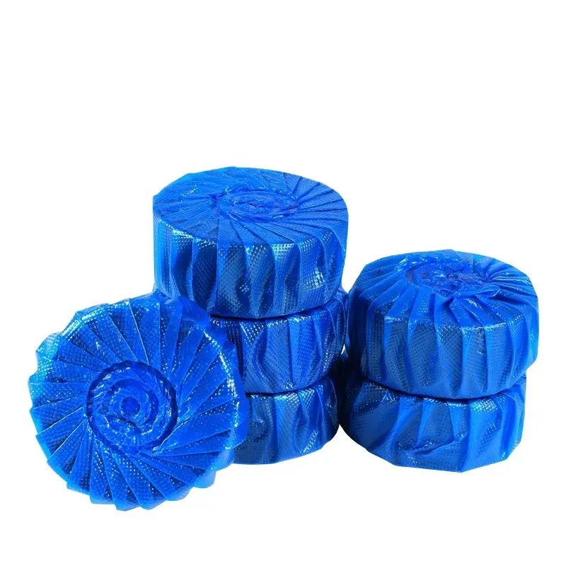 Limpador de aro de vaso sanitário, atacado de fábrica, 4 peças, bloco azul, bolha, bloco de aro, pode ser venda em pequenas quantidade