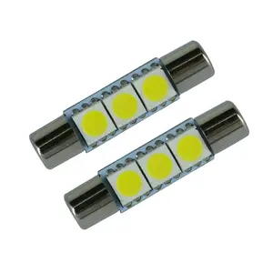 28MM T6 שקע 3 SMD פתיל לויה 5050 שבב C5W רכב Led מגן שמש מראה אור הנורה מקור DC 12V אוטומטי פנים כיפת מנורה