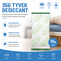 Sachets déshydratants respirants en gel de silice Tyvek blanc de qualité industrielle 35g pour l'emballage et les produits chimiques auxiliaires