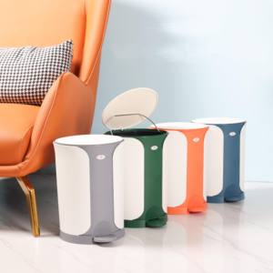 Haogle Gentleman Seau de toilette <span class=keywords><strong>lent</strong></span> Poubelle étanche pour salle de bain avec pédale pour usage domestique dans le salon et les toilettes - Product Image 1