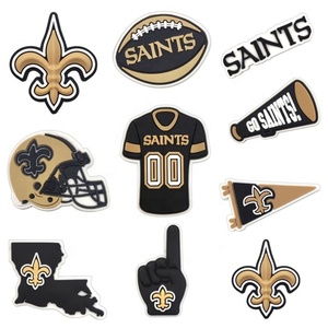 Dijes de Zapatos de Equipos de Fútbol de Nueva <span class=keywords><strong>Orleans</strong></span> al por Mayor, Decoraciones de Zapatos de Equipos Deportivos, Logotipo, Dijes de Fútbol Americano - Product Image 1