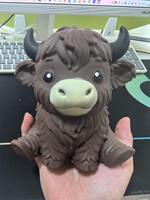 Vente en gros de jouets squishy géants en forme de vache des Highlands, en boîte, doux à presser, animaux de ferme mystérieux, anti-stress, cadeau, souvenir de fête