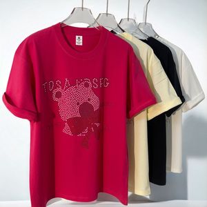 Clothing Manufacturers High Quality T-Shirts for Men Women Cotton Nail <strong>Drill</strong> <strong>Pattern</strong> Knitted Many Colors Heat Press Rhinestones - Product Image 1