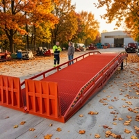 Rampe de chargement mobile hydraulique portable à faible bruit de 6, 8, 10, 15 et 20 tonnes avec garde-corps de 350 mm pour quai de chargement de conteneurs et chariots élévateurs