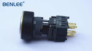 बेली 9 श्रृंखला 16 मिमी लाल एम्बेडेड फ्लैट पुशबटन सेल्फ-रिकवरी डिवाइस पुश बटन के साथ एलईडी स्विच - Product Image 4