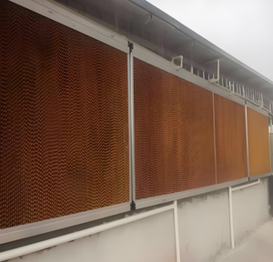 Das landwirtschaft liche Gewächshaus kühlsystem enthält einen Gewächshaus-Abluft ventilator und ein wasser gekühltes <span class=keywords><strong>Pad</strong></span>-Wand-Verdunstung skühl kissen - Product Image 5