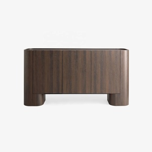 Credenza in Stile <span class=keywords><strong>Legno</strong></span> <span class=keywords><strong>Naturale</strong></span> con Impiallacciatura in Rovere Chiaro, Design Piatto, Cassettiera, Mobile d'Ingresso, Supporto TV, Mobile Contenitore - Product Image 6