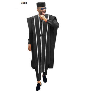 Vêtements pour hommes africains : Robe <span class=keywords><strong>Agbada</strong></span>, Chemises Dashiki, Pantalons Ankara, Chapeau tribal, Tenues de mariage et de soirée, Broderie, Grandes tailles, Coton - Product Image 5
