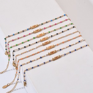 Nouvelle arrivée fête des mères et cadeau d'anniversaire émail perle de rocaille maman lettre Bracelet bijoux Bracelets en acier inoxydable pour les femmes - Product Image 2