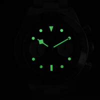 Montre automatique mécanique pour homme en acier inoxydable 316L, chronographe vintage 10 ATM avec saphir et logo personnalisé, vente en gros