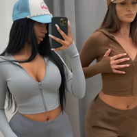 Body Dupe ensembles d'entraînement personnalisés vêtements de détente pour femmes veste jogging à capuche avec fermeture éclair pantalon évasé legging 2 pièces ensemble de survêtements pour femmes