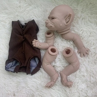 Kit de poupée Reborn non peinte Robbie Werewolf noir de 19 pouces, réaliste, toucher doux, unisexe, pour performance de danse de salon, usage adulte