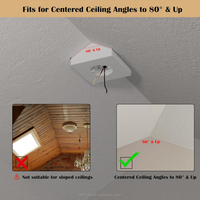Kit de fixation pour ventilateur de plafond en plastique avec installation facile pour usage intérieur, angle de 80°, 1 pièce