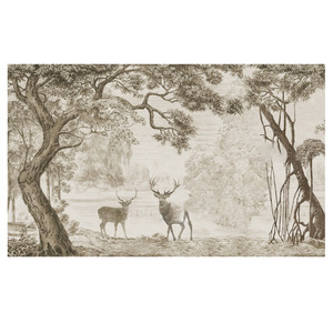 Papier peint <span class=keywords><strong>mural</strong></span> rétro à motif de brique, style forêt tropicale américaine, résistant à l'humidité, pour fond <span class=keywords><strong>TV</strong></span>, motif cerf de la jungle - Product Image 5