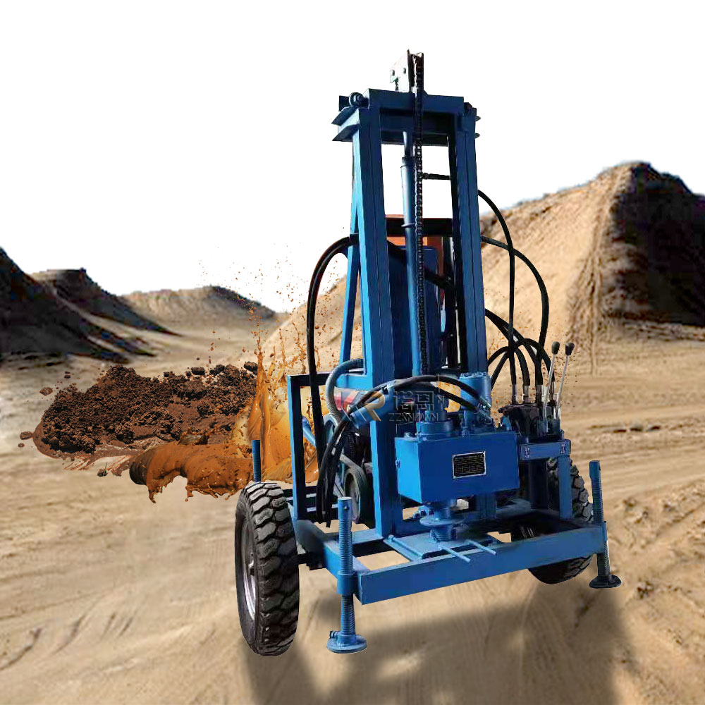 Профессиональная буровая установка для бурения скважин с дизельным двигателем, портативная буровая установка для бурения скважин