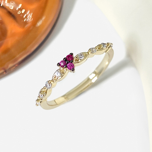 Nhẫn trái tim mạ vàng 18K, chống nước, gắn đá zirconia, có thể điều chỉnh kích cỡ, dành cho nữ, sẵn sàng giao hàng - Product Image 3