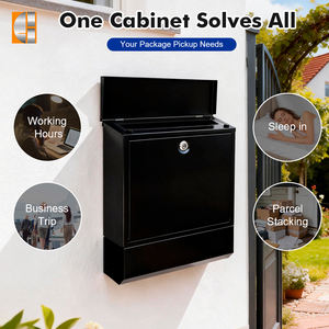 Buzón Comercial de Exterior, Estilo Americano <span class=keywords><strong>Vintage</strong></span>, de Acero Inoxidable Negro, Anti-Robo, Impermeable, Personalizable, Grande, 16L - Product Image 2