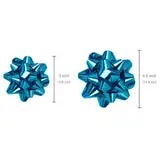 Cintas de Regalo de Poliéster Satinado de Doble Cara con Lazo Azul Estrella Personalizado, con Decoraciones Metálicas Tejidas e Impresión Digital para Navidad - Product Image 3
