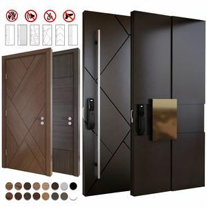 BASEN Modern Solid Wood Anti-Theft Exterior Front Door for Villa Home Entry with Manual Opening - Product Image 6