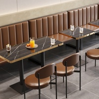 Juego de Mesa de Comedor Comercial para Pizzería, Panadería, Cafetería, Tienda de Té, Sillas para Hostelería, Muebles de Restaurante, Mesa de Comedor y 4 Sillas