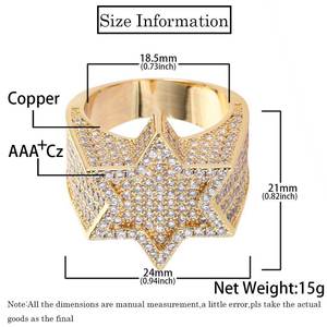 แหวนผู้ชายทรงหกเหลี่ยมประดับเพชรซิคอนแบบไมโครอินเลยด์สไตล์ฮิปฮอปใหม่ แหวนดีไซน์โดดเด่นเฉพาะตัว - Product Image 6