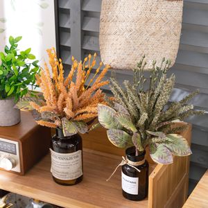 Fleurs séchées Alpine Grass Beauty, plantes artificielles en plastique pour la décoration de la maison et des mariages, couleur café, brun jaunâtre, vertâtre - Product Image 1