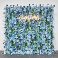 Décoration de mariage et de fête d'anniversaire, murs de fleurs artificielles en soie 5D pour les célébrations commerciales, studio photo