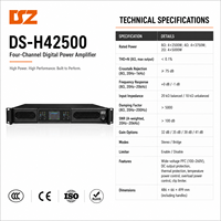 Amplificateur de puissance numérique PA de classe D 4*2500W, amplificateur de puissance PFC à 4 canaux à large plage de tension pour système de sonorisation de scène