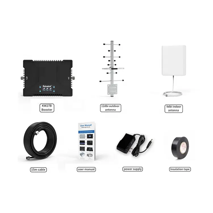 Amplificateur de rseauトライバンドモバイル信号ブースターモバイルlte、調整可能なゲイン付きモバイルネットワーク信号ブースターフルキット