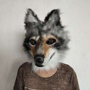 Maschera a forma <span class=keywords><strong>di</strong></span> testa <span class=keywords><strong>di</strong></span> lupo grigio, maschera in peluche per feste a tema <span class=keywords><strong>Halloween</strong></span>, <span class=keywords><strong>film</strong></span> e TV, accessorio divertente per feste - Product Image 5