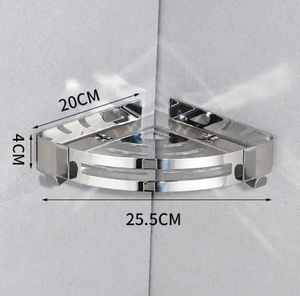 Vente en gros d'<span class=keywords><strong>étagère</strong></span>s de salle de bain en acier inoxydable SUS304 <span class=keywords><strong>Étagère</strong></span>s de rangement triangulaires en acier à double <span class=keywords><strong>angle</strong></span> pour la cuisine - Product Image 1