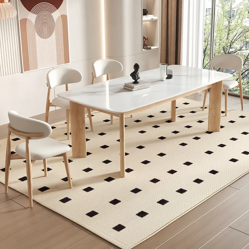 चीन फर्नीचर डाइनिंग टेबल आधुनिक डिजाइन संगमरमर टेबल डाइनिंग रूम फर्नीचर डाइनिंग टेबल कुर्सी सेट ठोस लकड़ी Bsae के साथ लक्जरी