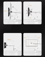 Penyangga Monitor Desktop Lengan Pegas Mekanis Pengangkat Bebas Gerak Penuh Dudukan TV Aluminium & Baja 17''-27'' Tersedia