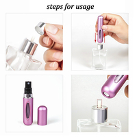 Mini Vaporisateur Portable de 5 ml pour Parfum, Récipient Vide et Rechargeable en Aluminium pour Cosmétiques et Alcool
