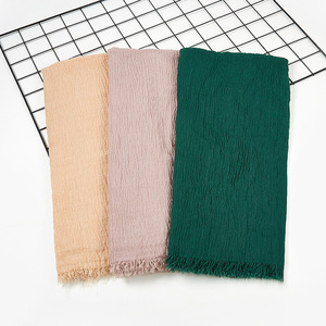 トルコの女性イスラム教徒のクリンクルコットンヒジャーブからのショール高級スカーフスカーフ - Product Image 4