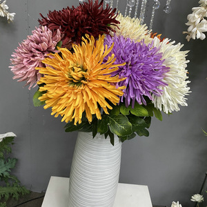 Usine de fleurs artificielles Meiyu Craft, chrysanthème à griffes de dragon en soie, 30 cm-100 cm, décoration intérieure, décoration de mariage - Product Image 2