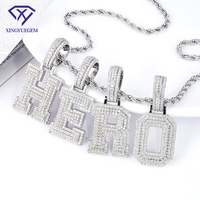 Personnalisé Nouveau Design Brillant Moissanite Diamant Pendentif Argent 925 Charmes Glacé VVS Moissanite Lettre Initiale Pendentif