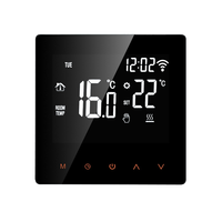 Thermostat WiFi intelligent Smart Life avec écran LCD, boutons tactiles, matériau PC ignifuge, utilisation commerciale universelle, maison intelligente