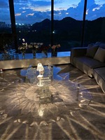 Table basse en verre transparent, moderne, luxueuse, haut de gamme, minimaliste, style nordique, avec cadre en métal, pour petits salons
