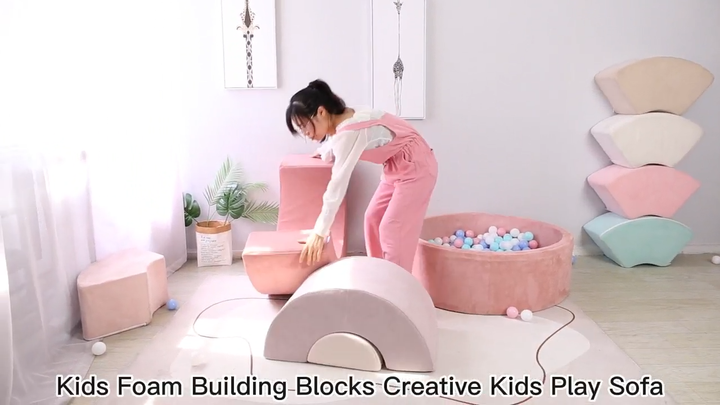 Rainbow Design Modular Foam Couch for Kids Play Comfort