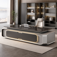 Bureau de direction moderne en forme de L avec design modulaire en MDF, meuble de rangement et ensemble de mobilier tout-en-un