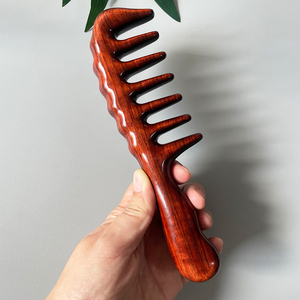 Peine para masaje de madera de sándalo <span class=keywords><strong>Natural</strong></span>, peine para masaje de cabeza de meridiano de dientes, peine para masaje del cuero cabelludo, masajeador corporal antiestático - Product Image 3