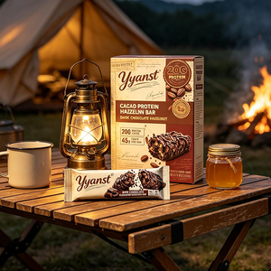 Barres protéinées au chocolat noir, noisettes et cacao, collations pour un regain d'énergie rapide, pour les sportifs, nutrition quotidienne, fabrication OEM, marque privée - Product Image 2