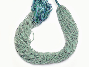 Perles à facettes micro en fluorite verte de 2mm à 3mm | Brin de 13 pouces | Perles rondes en pierres précieuses semi-précieuses en fluorite naturelle pour bijoux - Product Image 3